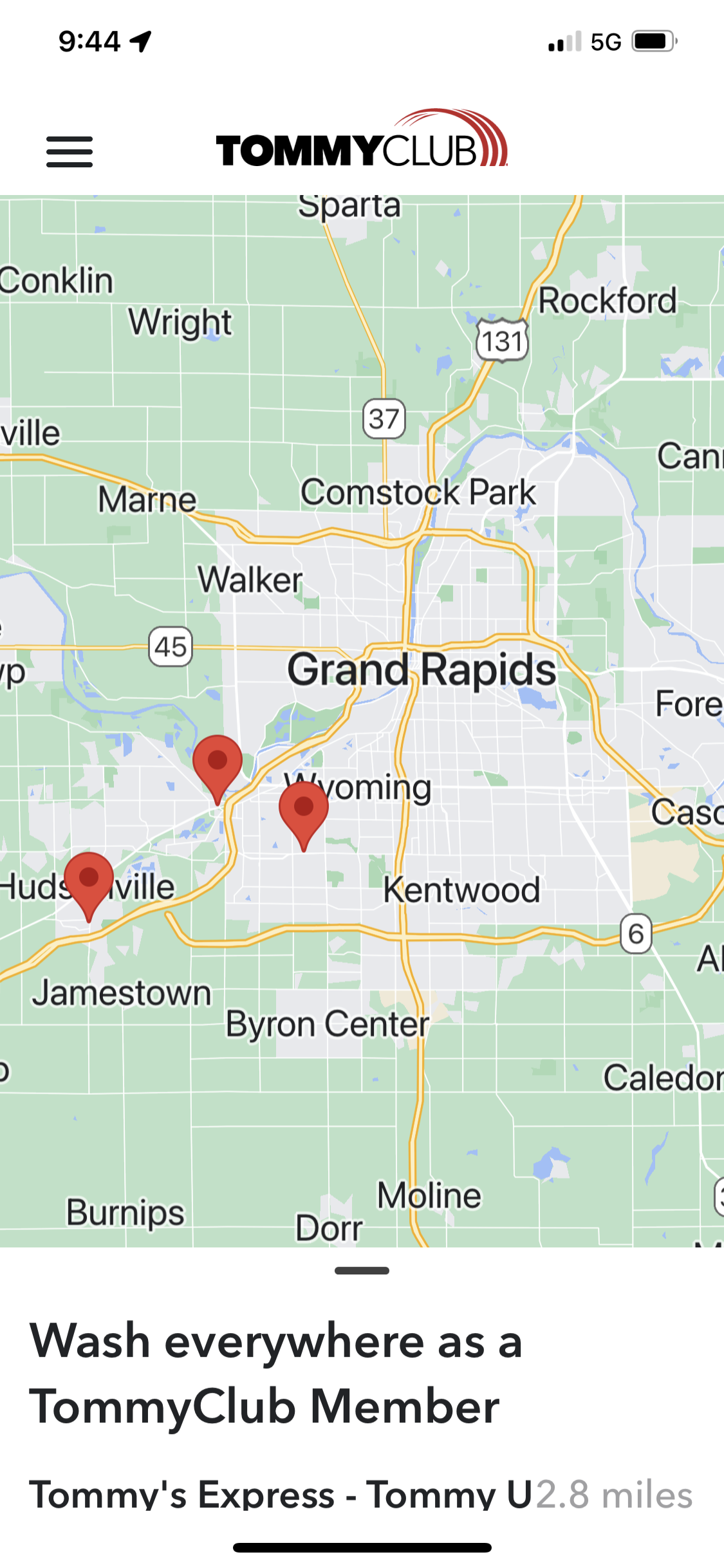 Find locations nearby Tommy Car Wash Systems