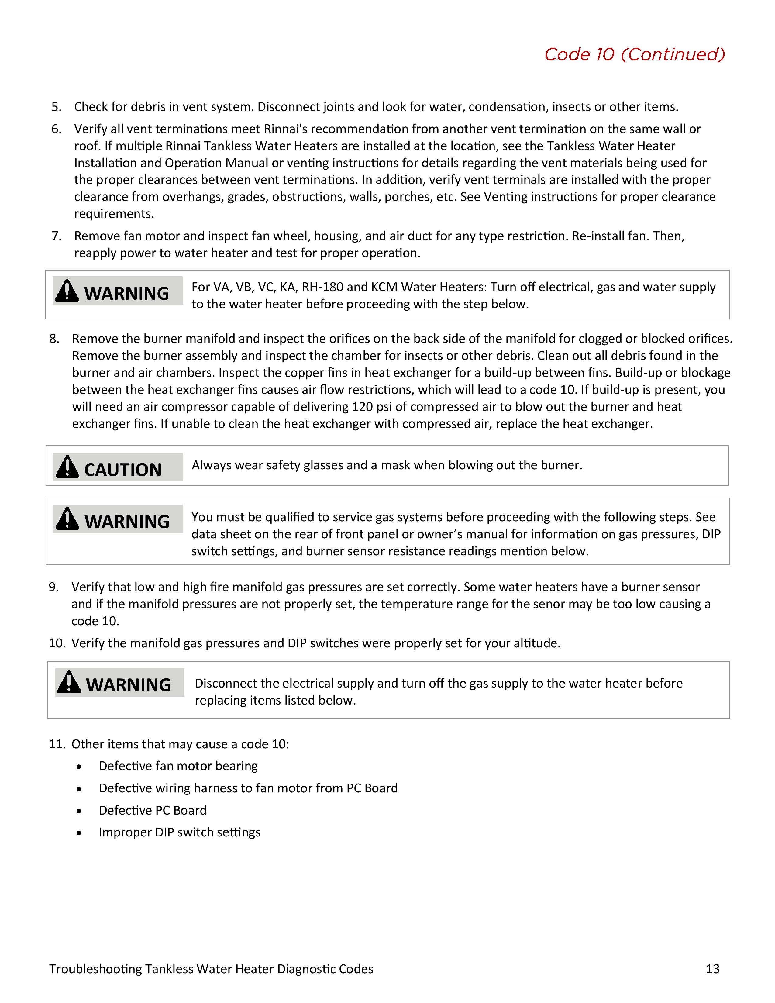 Troubleshooting Rinnai Water Heater Tommy Car Wash Systems