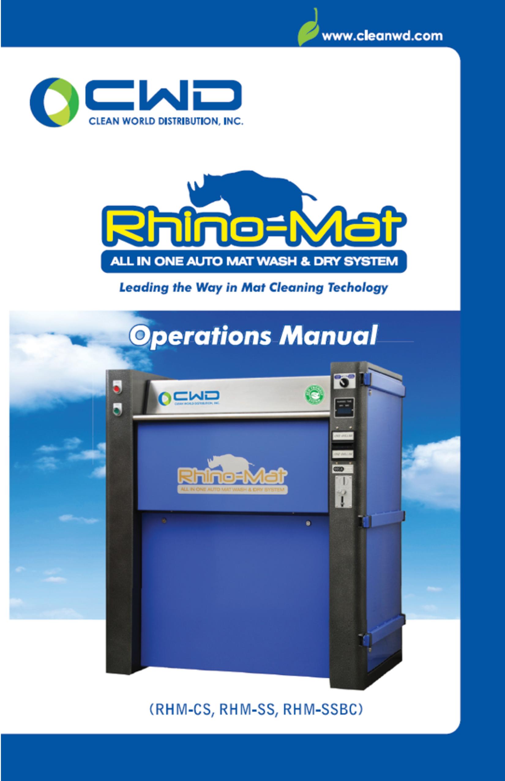 CWD Rino-Mat Operations Manual for (RHM-CS, RHM-SS, RHM-SSBC) – Tommy